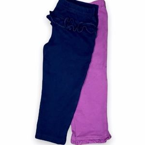 Carter’s Baby Girl’s Navy Blue and Purple Ruffle Leggings Size 12 Months